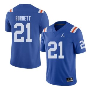 Men's Florida Gators #21 McArthur Burnett NCAA Jordan Brand Royal Throwback Alternate Authentic Stitched College Football Jersey YQX3262VJ